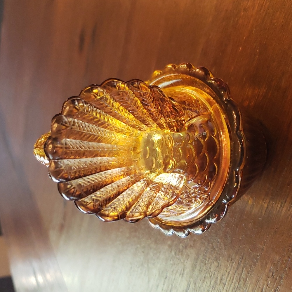 Indiana Glass Amber Nesting Turkey - Picture 11 of 12